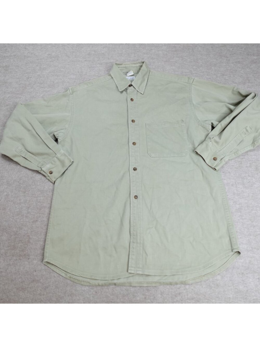 Paul Smith Mens Shirt Medium Green Solid Vintage Workwear of England Nipon Twill
